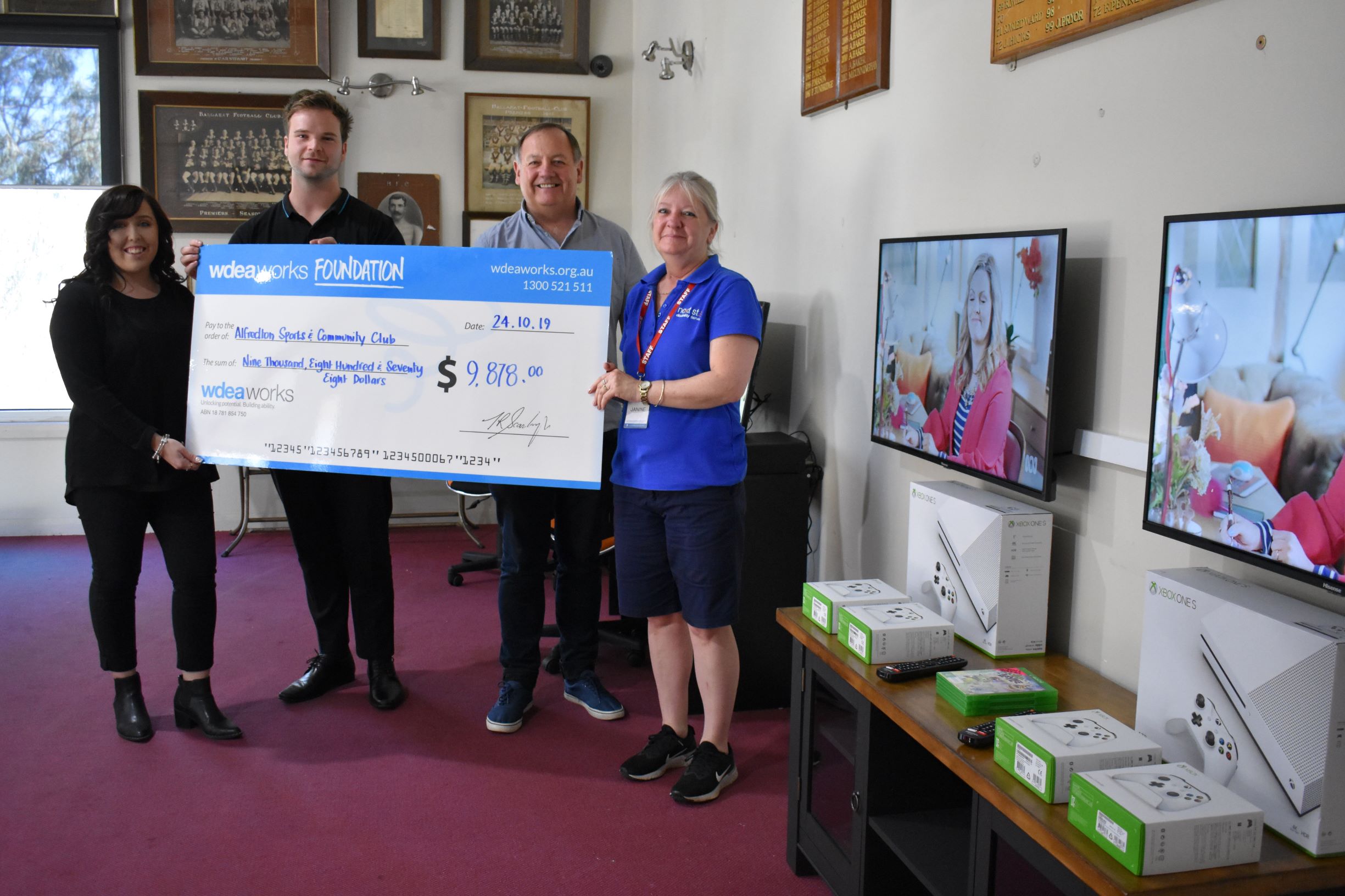 WDEA Works Foundation Grant to support new skill development opportunities for Next Step Disability Services thanks to the Alfredton Sports & Community Club